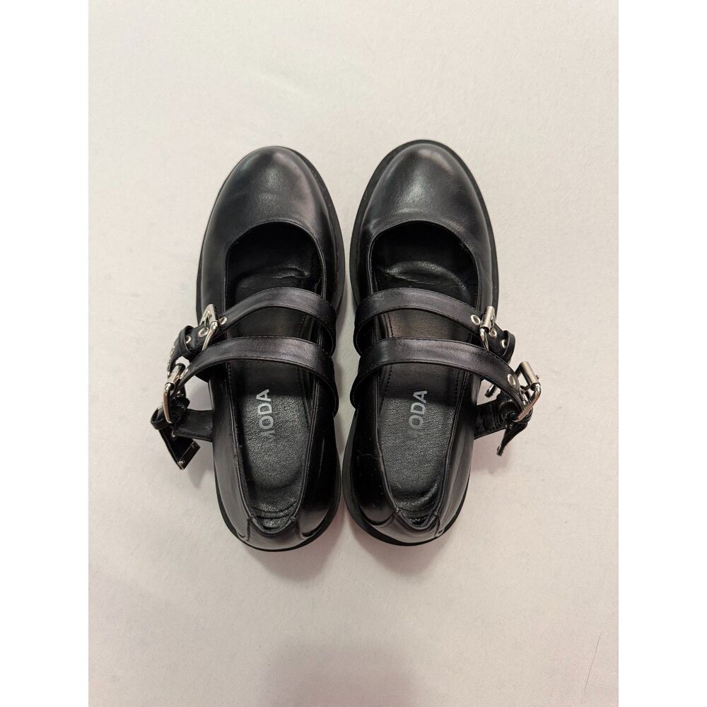 Lamoda Black Double-Buckle Platform Mary Janes | Size 8 - Picture 2 of 12